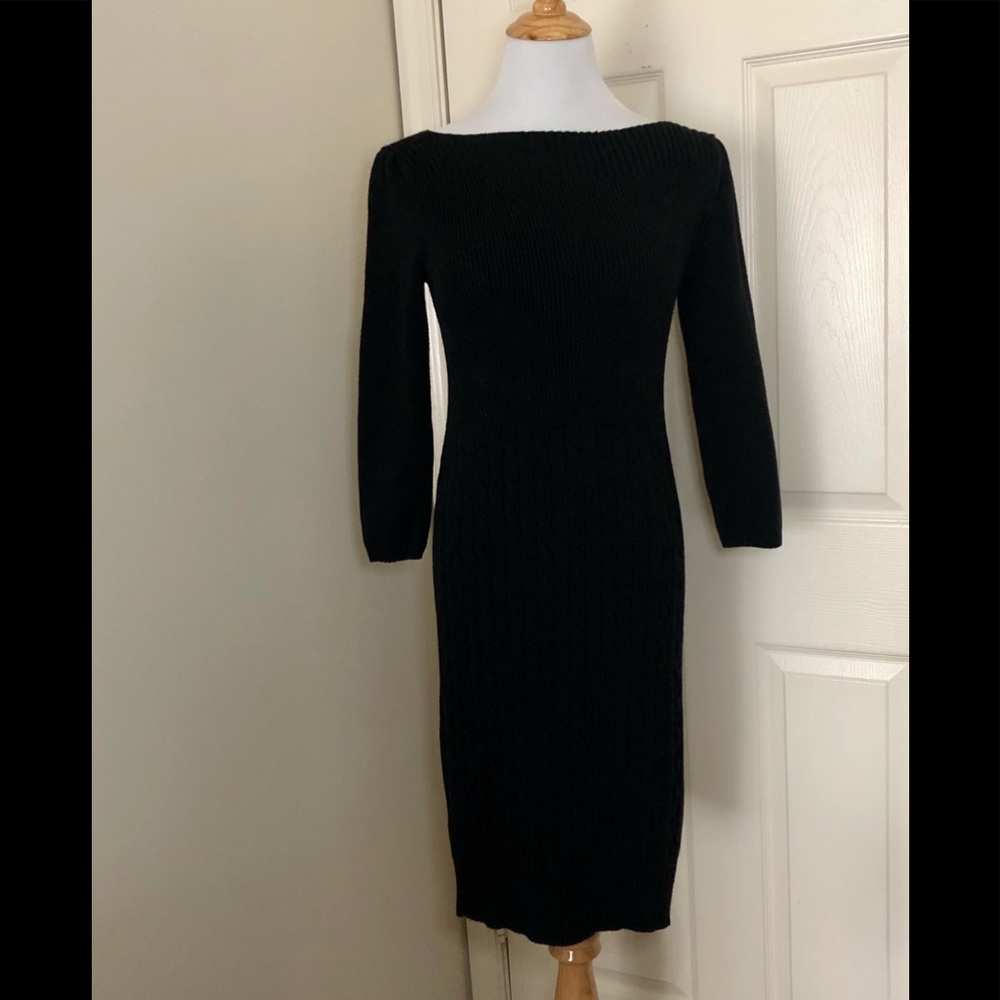 Lauren Ralph Lauren Black Knit Sweater Dress